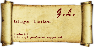 Gligor Lantos névjegykártya